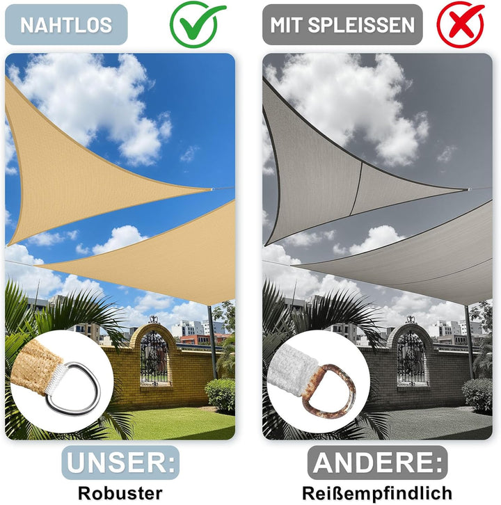 LOVE STORY Sonnensegel 2x3m Rechteckig Schattenspende für Terrasse | HDPE-Stoff Wasserdurchlässig,Lu