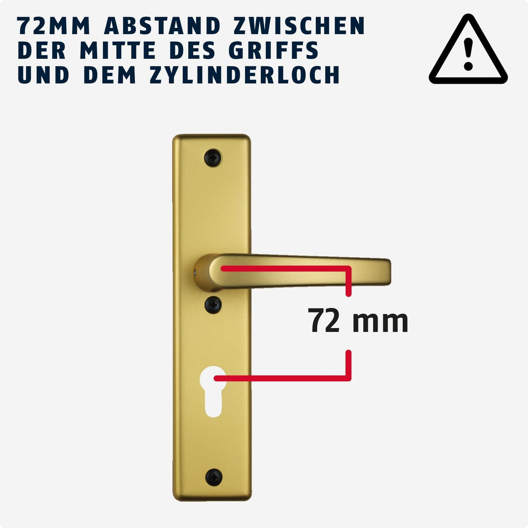 ABUS Tür-Schutzbeschlag KLS114 F3 messing mit beidseitigem Drücker 08297 F3 Messing Beidseitiger Drü