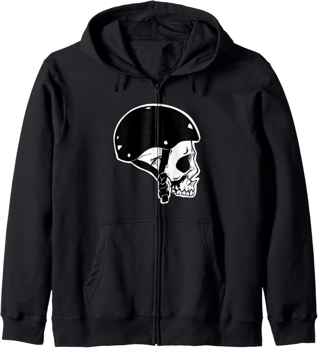 Skateboard Skull with Skater Helmet Skateboarding Skull Kapuzenjacke