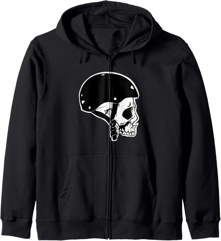 Skateboard Skull with Skater Helmet Skateboarding Skull Kapuzenjacke