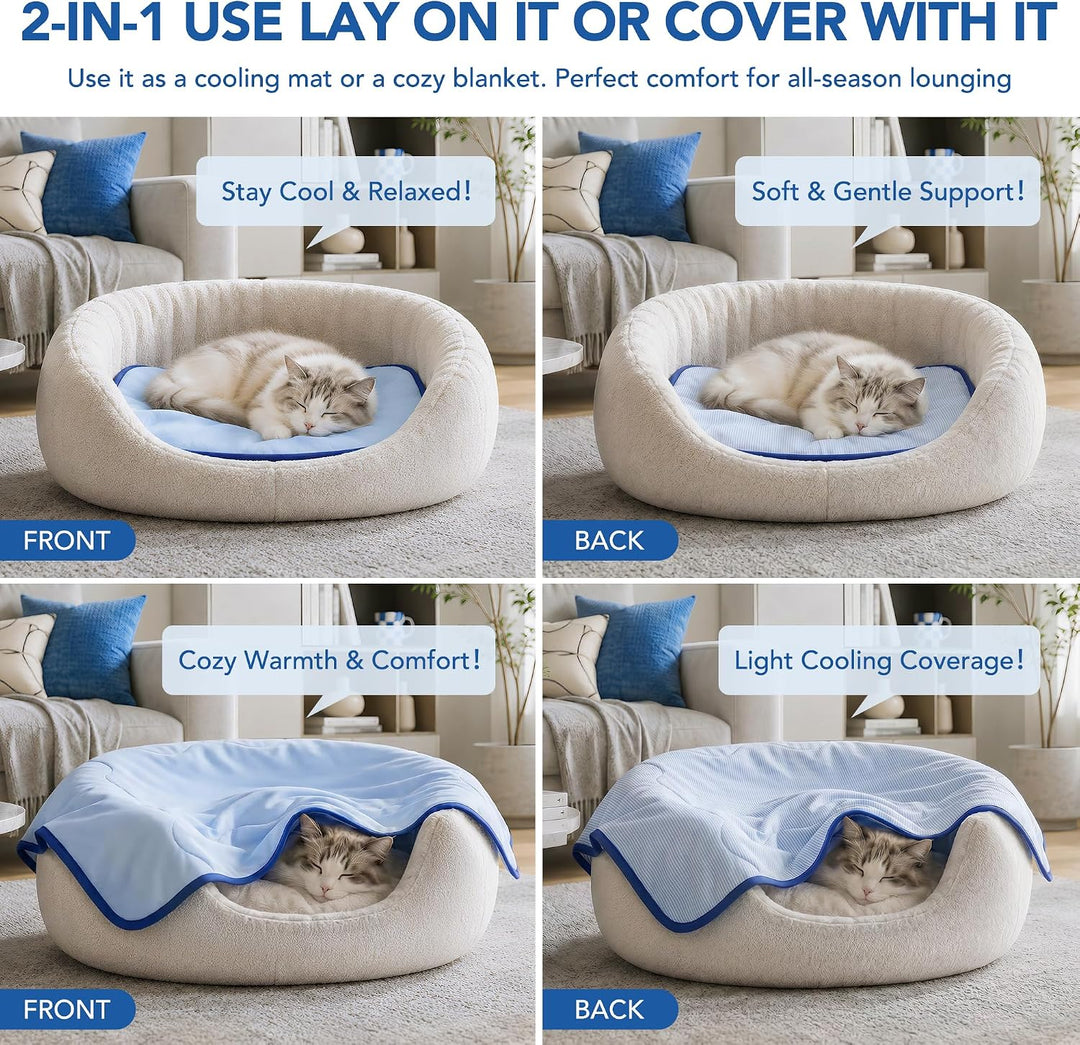 Deconovo Selbstkühlende Kühlmatte für Hunde &amp; Katzen, Atmungsaktive Kühldecke für Sommer, Faltbar &amp;