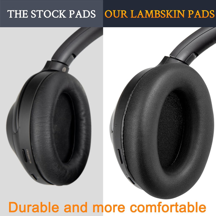 SOULWIT Lammfell Ersatzpolster Ersatz Ohrpolster für Sony WH-1000XM3 (WH1000XM3) Over-Ear Kopfhörer,