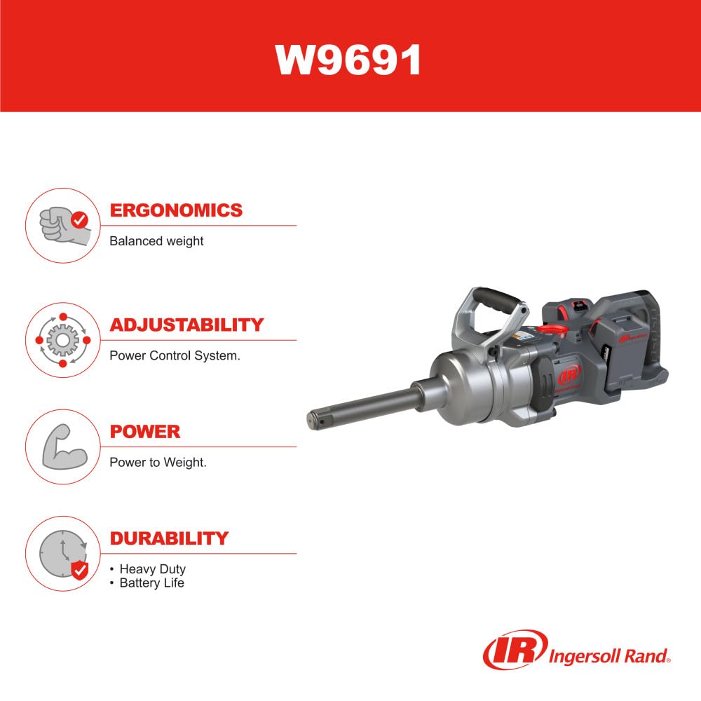 Ingersoll Rand W9691-1" 20V Schlagschrauber für schwere Arbeiten, Schwerlast Schlagschrauber mit lan