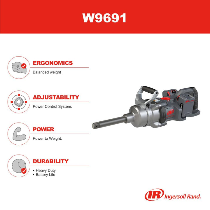 Ingersoll Rand W9691-1" 20V Schlagschrauber für schwere Arbeiten, Schwerlast Schlagschrauber mit lan