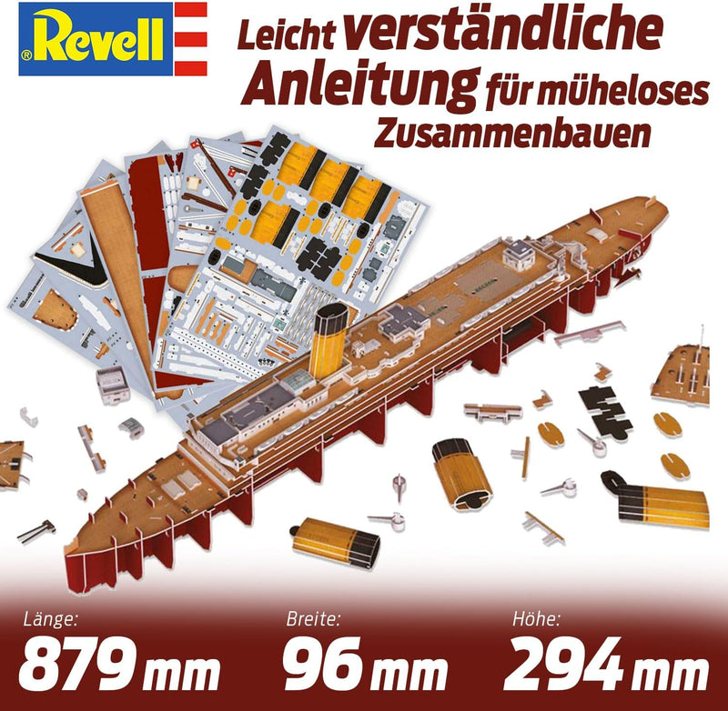 Revell RMS Titanic LED Edition 3D Puzzle | Detailgetreue Nachbildung des legendären Schiffs | Histor