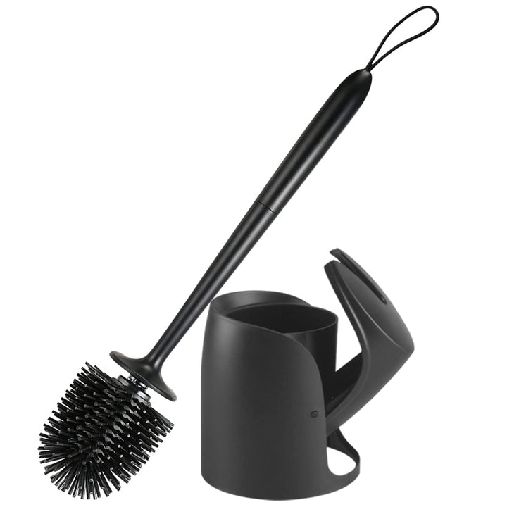 WC Bürste mit Halter Silikon Toilettenbürste Set Langer Stiel klobürste und Automatisches Schliessen