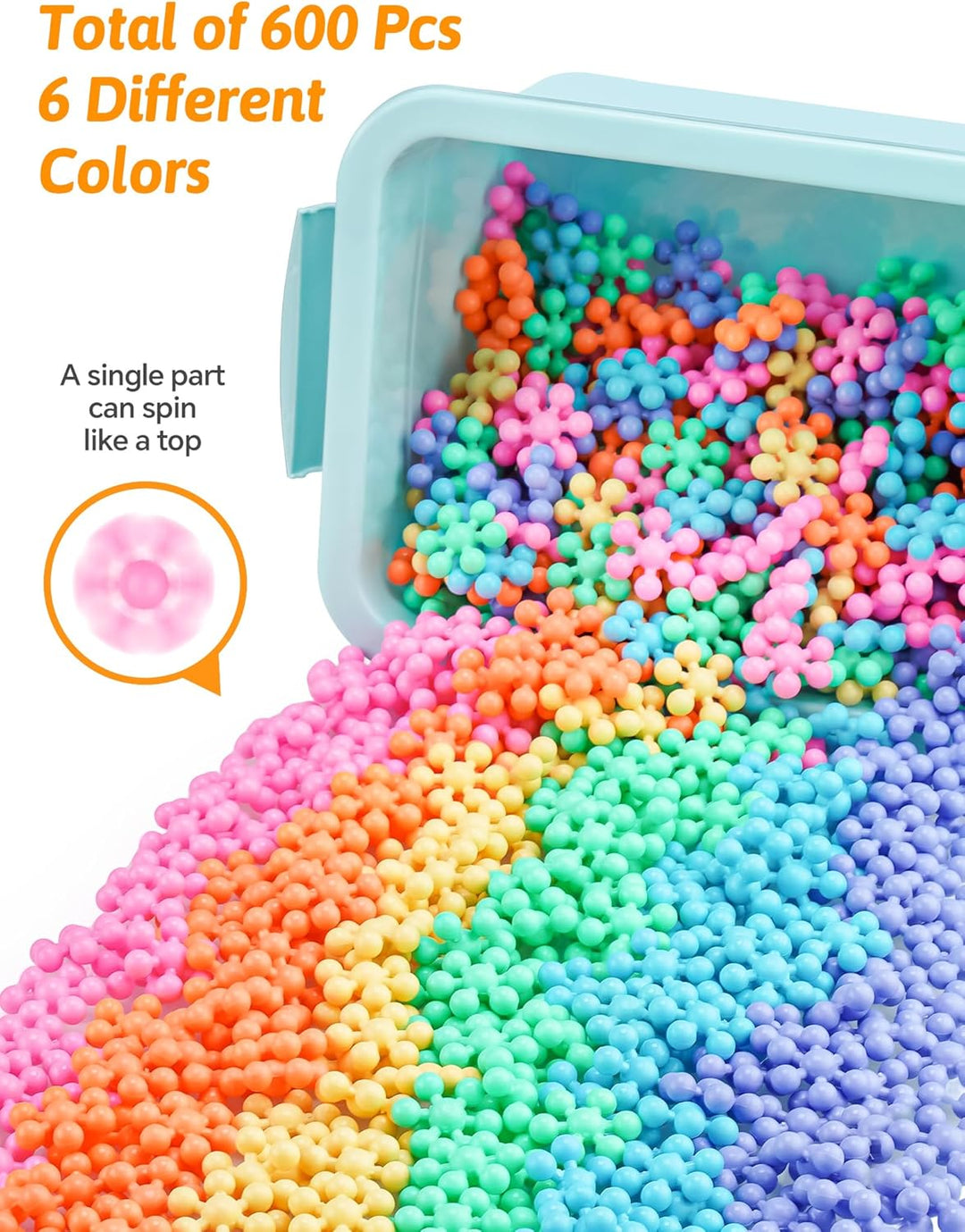 600PCS Interlocking Snowflake Building Block Toy (Macaron Colors) 600PCS Macaron-farben, 600PCS Maca