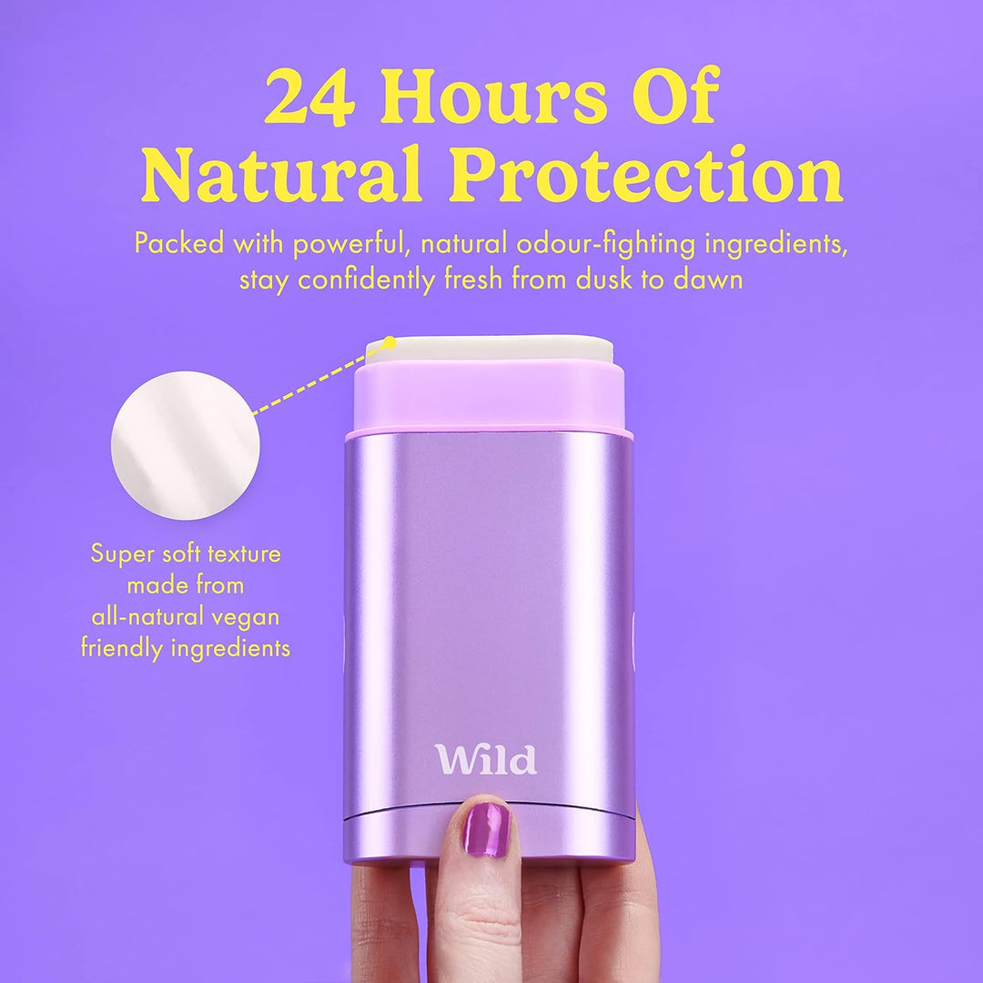 Wild - Natürliches nachfüllbares Deo - Aluminiumsalzfrei - Lang anhaltender Schutz - 100% Inhaltssto