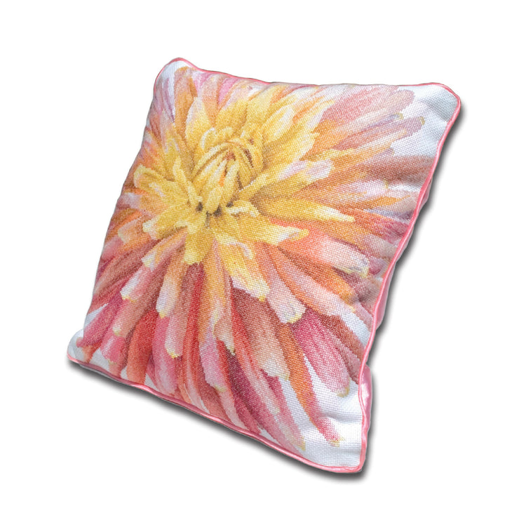 Thea Gouverneur - Kreuzstich-Set - Kissen mit Dahlia - Aida - 16 Count - Für Erwachsene - 441A 2 x 2