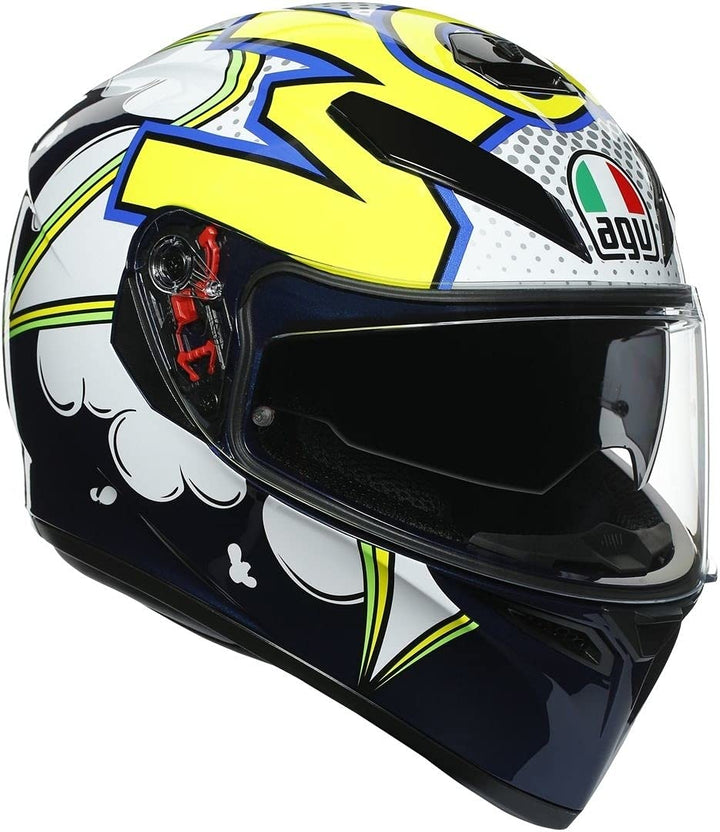 AGV Unisex-Adult K3 Sv E2205 Multi Mplk Motorrad Helm S BLUE/WH/YELLOW FL, S BLUE/WH/YELLOW FL
