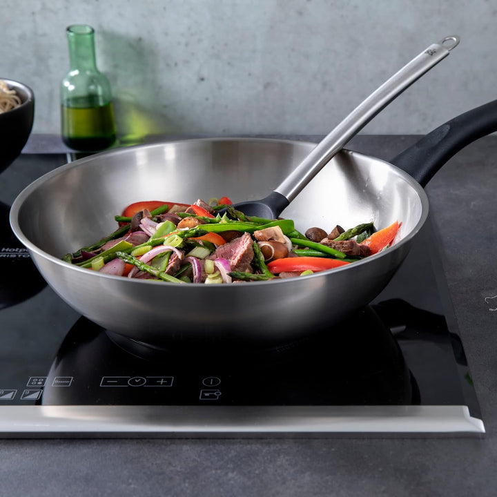 BK Cookware Bold Edelstahl-Wokpfanne, 28 cm, induktionsgeeignet, satiniert, Stay Cool-Griff, spülmas