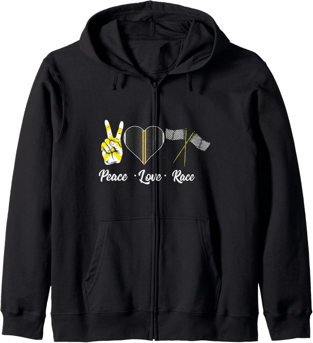 Rennwagenfahrer Peace Love Race Racer Motorsport Kapuzenjacke