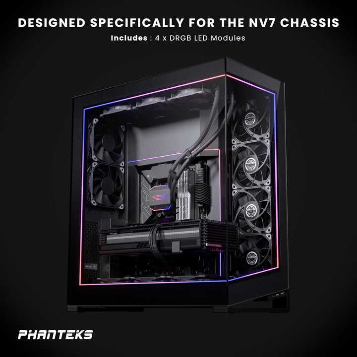 PHANTEKS NV7 Premium DRGB Kit Power-Hub, 3X für Aussenrahmen, 1x Mainboard Kabel-Cover - schwarz