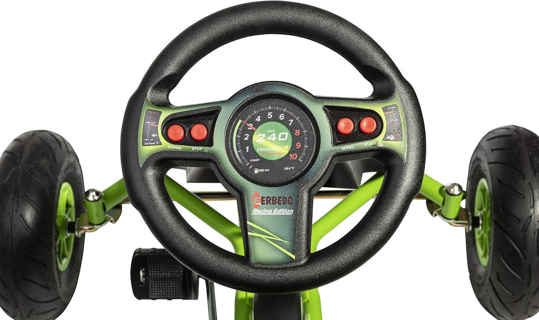 Ferbedo Go AR 8G (Gokart/Kart in schwarz/grün, mit Soundlenkrad und Luftbereifung, ab ca. 5-11 Jahre