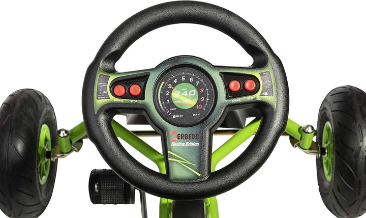 Ferbedo Go AR 8G (Gokart/Kart in schwarz/grün, mit Soundlenkrad und Luftbereifung, ab ca. 5-11 Jahre