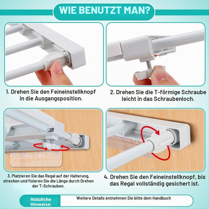 2 Stück Regal-Organizer für Schulspinde - Verstellbarer Spind-Teiler, Platz im Spind zu Erweitern