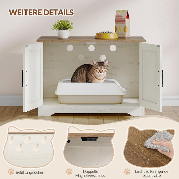 Katzenklo Schrank, Katzenklo Versteckt Schrank Möbel, Katzenhaus Holz, Katzenschrank Beistelltisch m