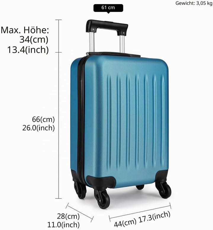 KONO Koffer Reisekoffer Mittelgross Trolley Hartschale ABS Gepäck 4 Rollen Spinner Rollenkoffer (Dun