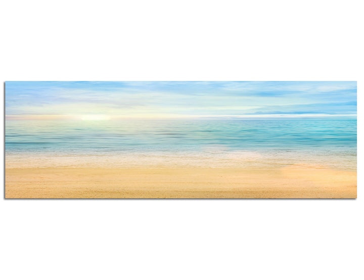 Paul Sinus Art Panoramabild auf Leinwand und Keilrahmen 150x50cm Strand Meer Sommer Sonne Wolkenschl