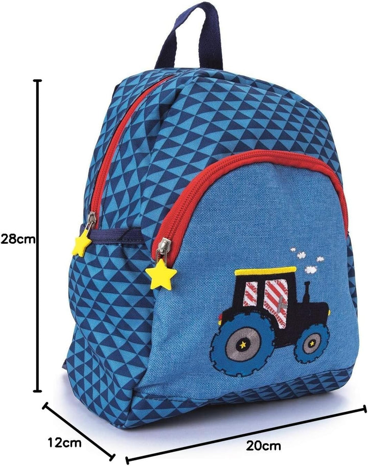 Spiegelburg Kindergarten Rucksack Set 4tlg. mit Turnbeutel, Brotdose und Trinkflasche Traktor, Trakt