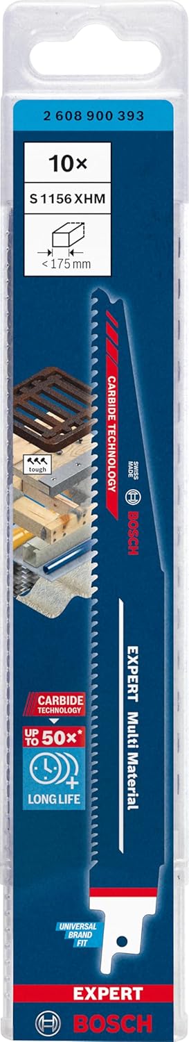 Bosch Professional 10x Expert ‘Multi Material’ S 1156 XHM Säbelsägeblatt (für Gusseisen, Länge 225 m
