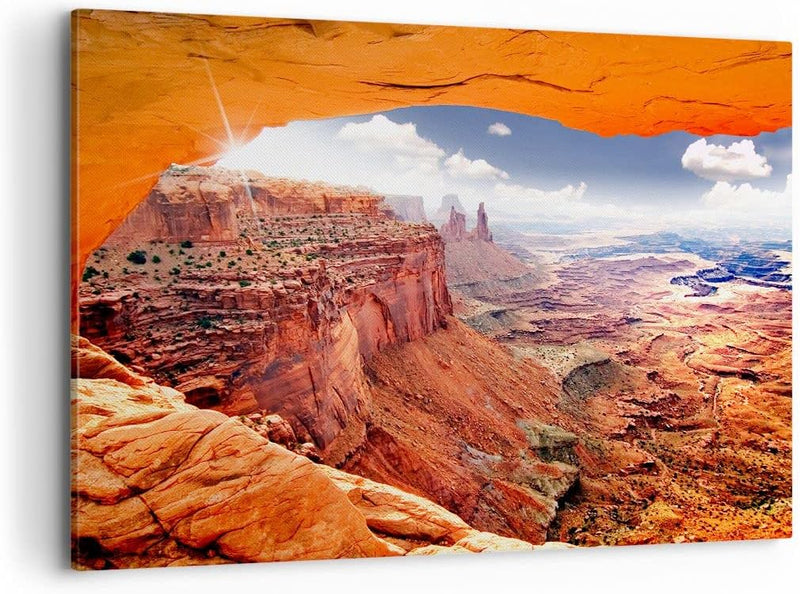 Bilder auf Leinwand 100x70cm Leinwandbild Amerika arizona schlucht geologie Gross Wanddeko Bild Schl