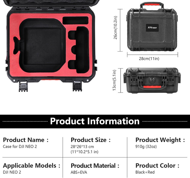 FPVtosky NEO 2 Koffer, Wasserdichter Tasche für DJI Neo 2 Fly More Combo Zubehör, Passt zu DJI RC-N3
