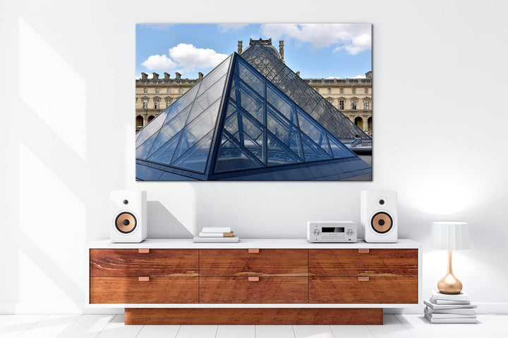 deyoli Jalousie Pyramide in Paris Format: 80x60 als Leinwandbild, Motiv fertig gerahmt auf Echtholzr
