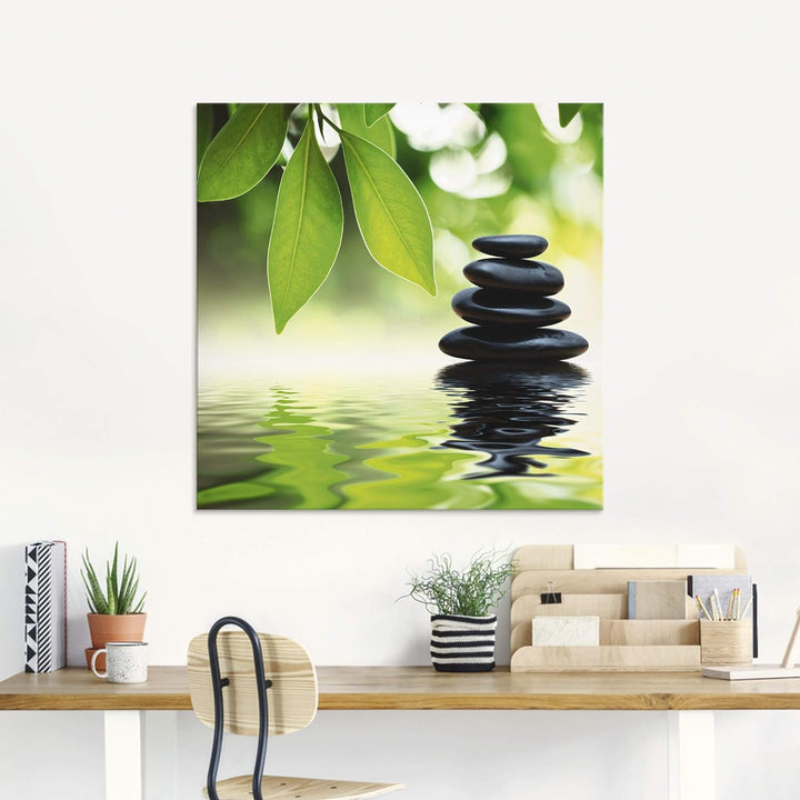 ARTland Glasbilder Wandbild Glas Bild einteilig 45x60 cm Hochformat Asien Wellness Entspannung Spa Z