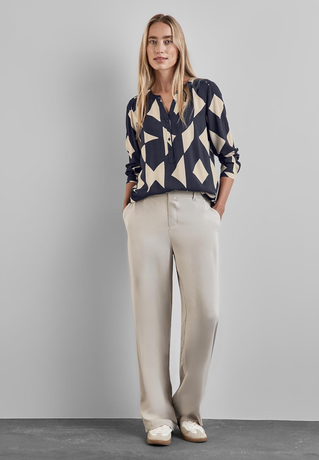 Street One Damen Style Bamika Bluse 36 Night Sky Blue, 36 Night Sky Blue