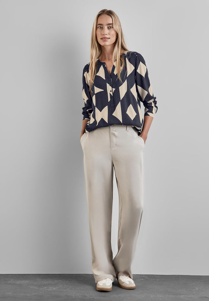 Street One Damen Style Bamika Bluse 36 Night Sky Blue, 36 Night Sky Blue
