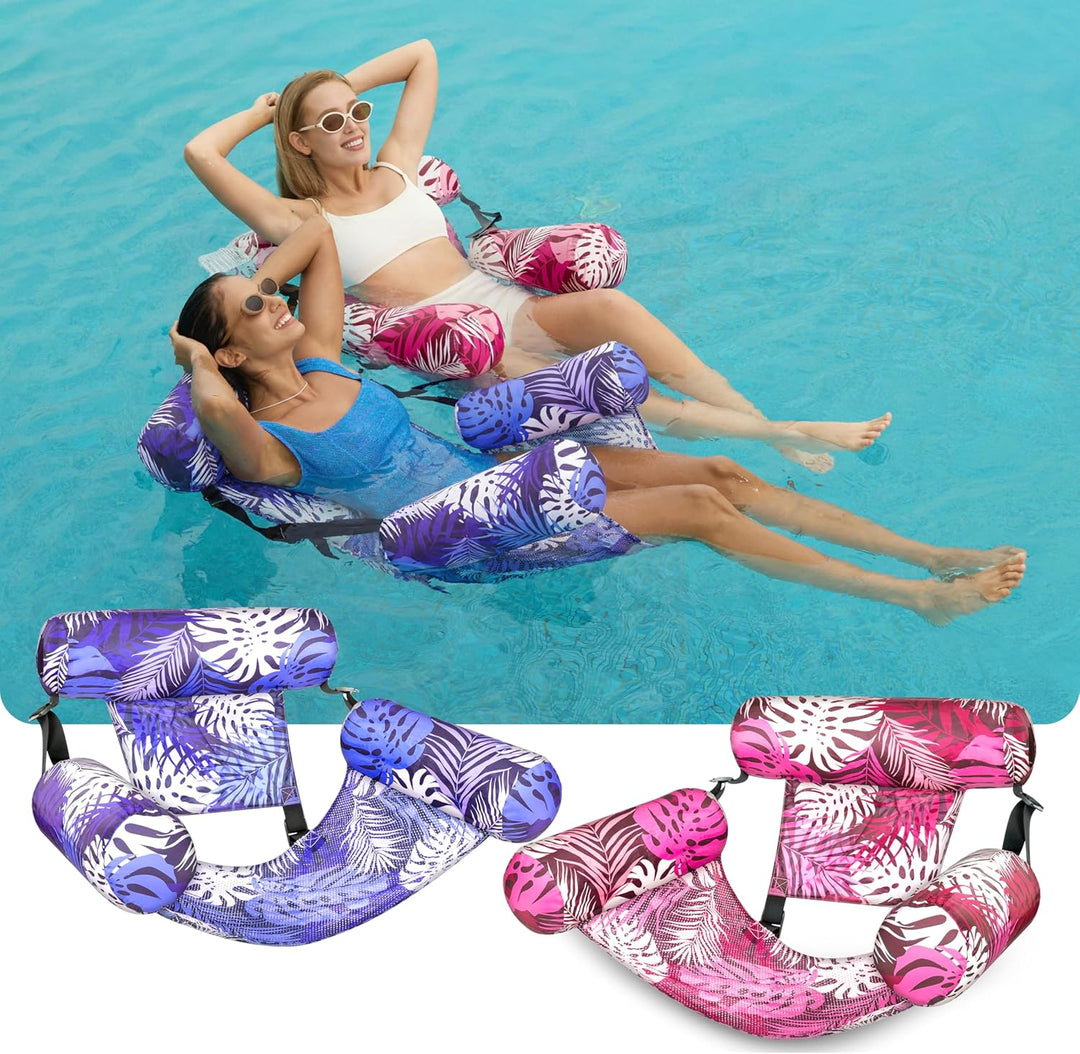 Sloosh Aufblasbare Wasser Pool Luftmatratze für Erwachsene, 2er schwimmende Pool-Flösse, Aufblasbare