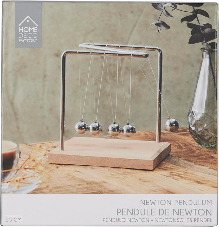 HOME DECO FACTORY, HD0378, Newton's Pendulum H15 cm - Educational Decorative Object, Minimalist Desi
