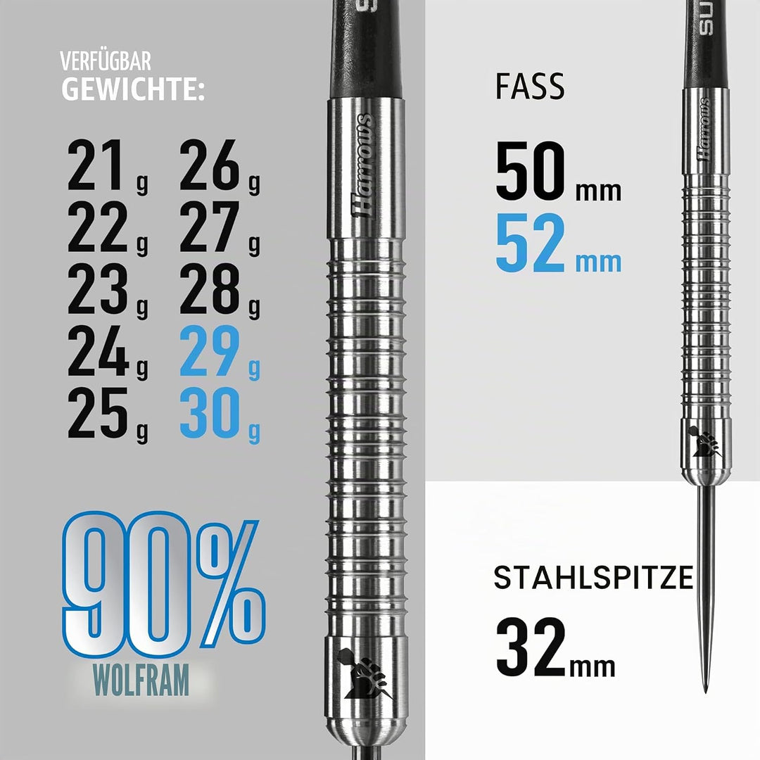 Harrows Super Grip Darts Supergrip Steeltip 22g 21g silber, 21g silber