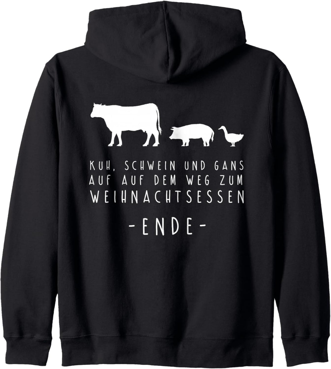 Kuh Schwein Gans Weihnachtsessen Lustiges Outfit Weihnachten Kapuzenjacke