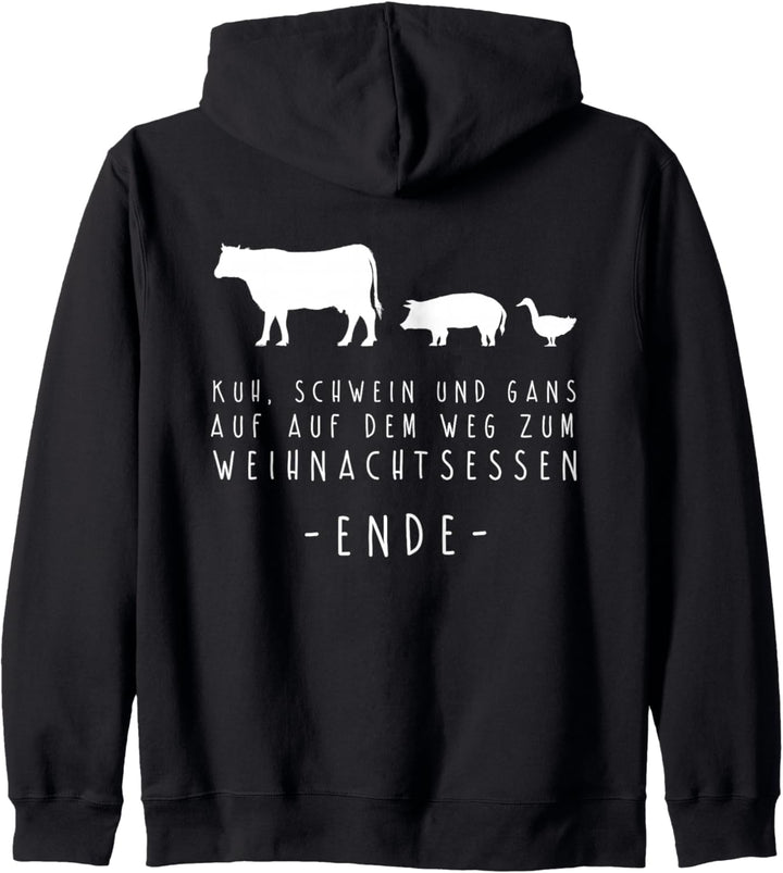 Kuh Schwein Gans Weihnachtsessen Lustiges Outfit Weihnachten Kapuzenjacke