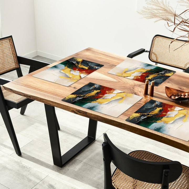 KitchenYeah© Platzsets Abwaschbar 6-Teilig 45x30 cm Tischsets Platzdeckchen rutschfeste Platzset Unt