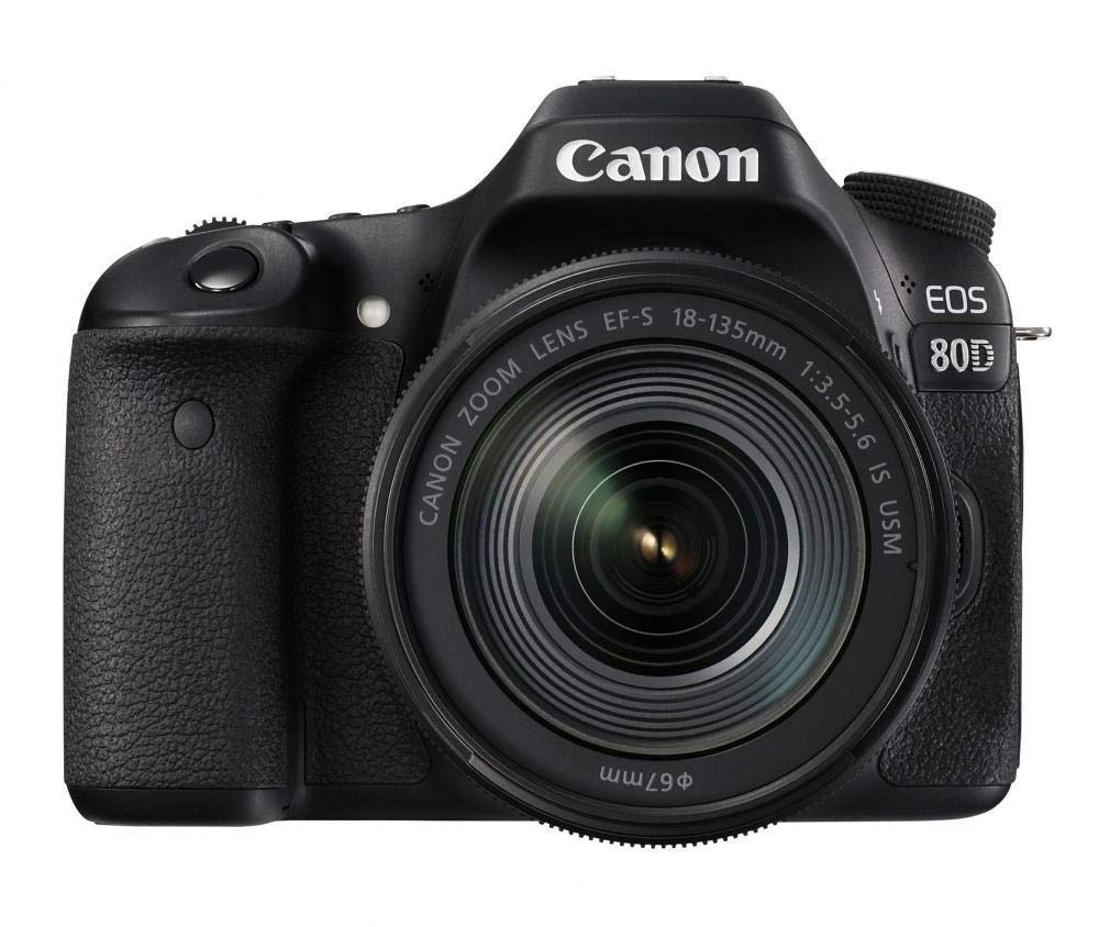 Canon EOS 80D DSLR Digitalkamera inkl. EF-S 18-135mm F3.5-5.6 is USM Objektiv (24,2 Megapixel, 7,7 c