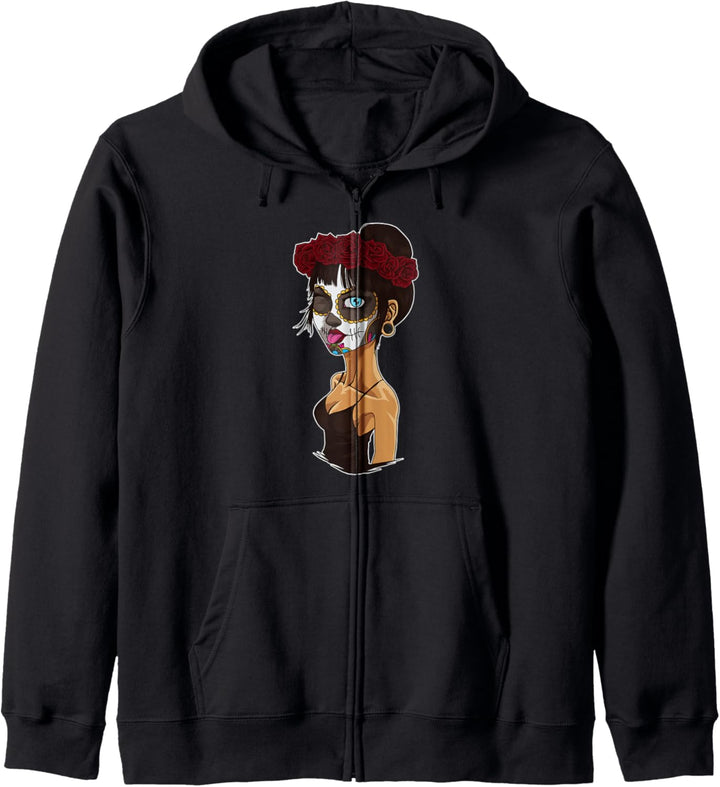 Lustige Lady der Toten - La Calavera Catrina - Santa Muerte Kapuzenjacke