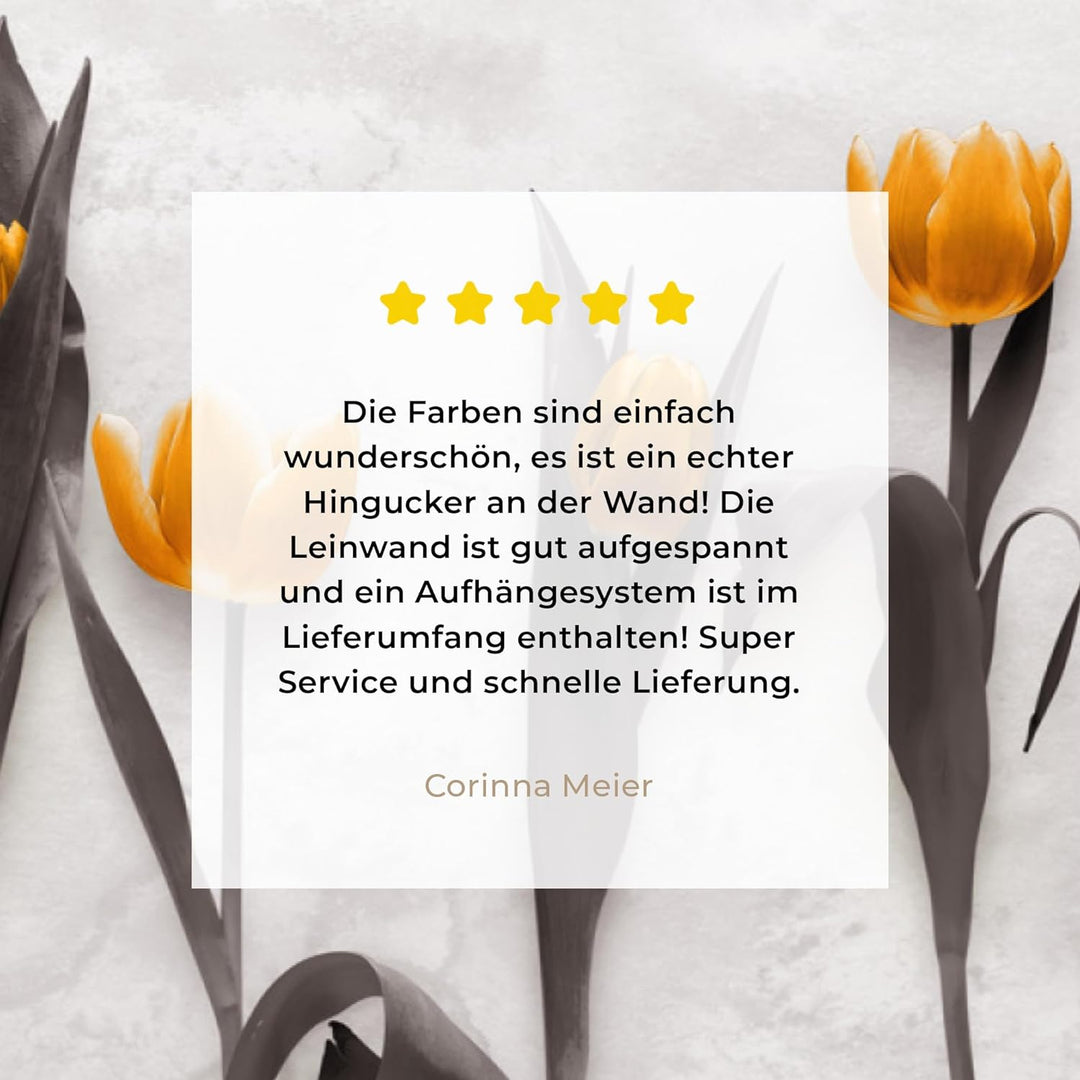 MuchoWow Leinwand Bilder, Einzigartige Wanddeko mit Rahmen, Blumen - Tulpen - Marmor, Wandbilder Woh