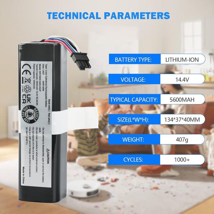 14,4 V 5600 mAh Li-Ion Akku Kompatibel mit Eufy Robovac L70 Hybrid, T2190, T2190G21, 360 S9, X90, X9