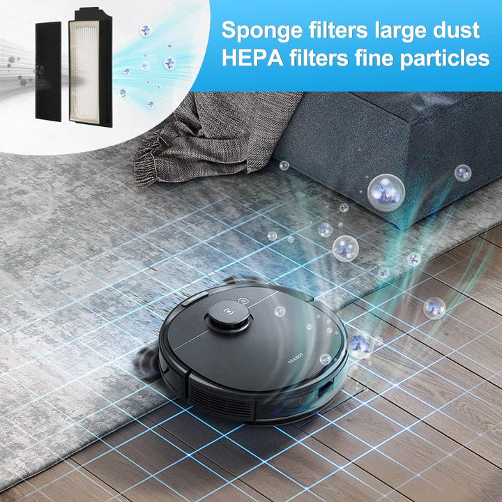 DrRobor Zubehör Kit für ECOVACS DEEBOT X1 Omni, Ersatzteile Staubbeutel, Hauptbürste, Feinstaubfilte