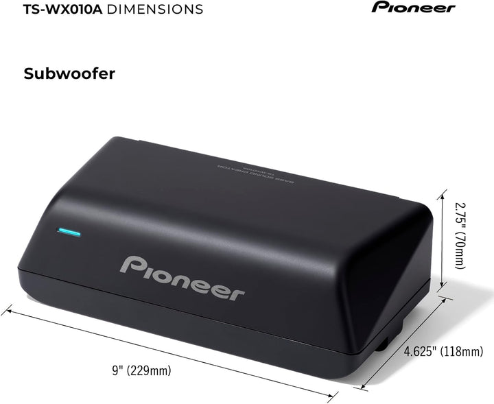 PIONEER TS-WX010A - 17x8cm Auto Mini/Mikro Kompakt Unterbau Aktiv Subwoofer/Bassbox - 160 Watt, Schw