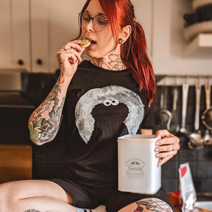 Elbenwald Sesamstrasse T-Shirt mit verschiedenen Motiven für Herren Damen Unisex Baumwolle schwarz M