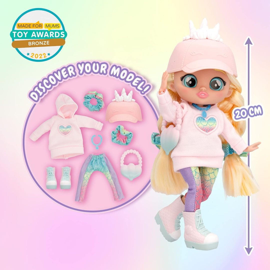 BFF Babys Papageien Stella | Sammlerbare modische Puppe mit Langen Haaren, Stoffkleidung und 9 Zubeh