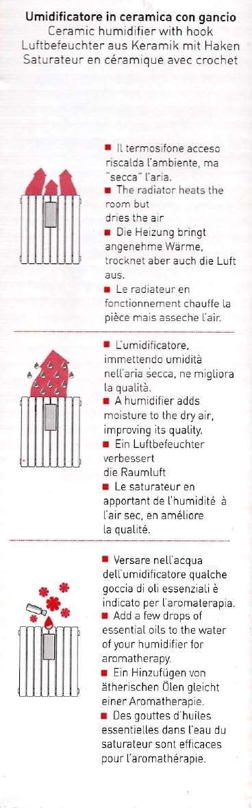 Luftbefeuchter 2er Set Keramik Luftbefeuchter Bleistift Rot Bordeaux, für Kinderzimmer, zur Befestig