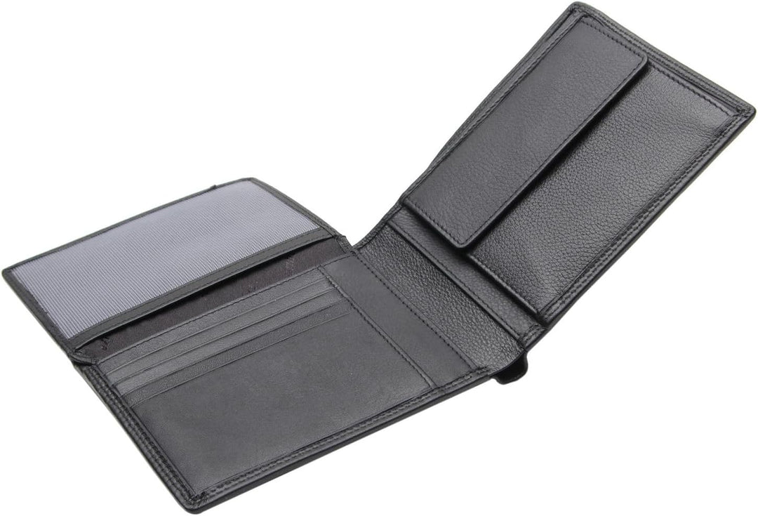 Esquire Duo Geldbörse Leder 12,5 cm Schwarz, Schwarz