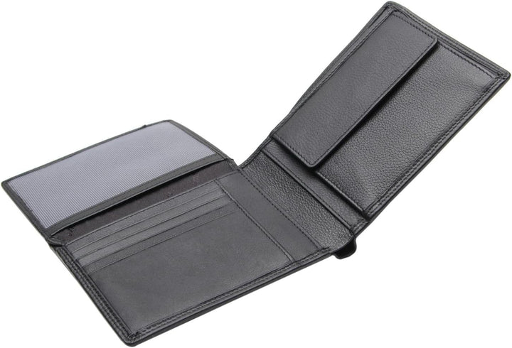 Esquire Duo Geldbörse Leder 12,5 cm Schwarz, Schwarz