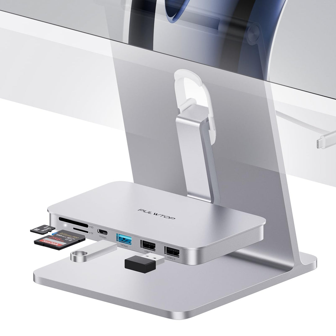 USB C Hub für iMac M1/M3/M4, iMac Zubehör 6 in 1 mit USB C 3.2 Gen 2, USB A 3.2 Gen 2, SD&TF, 2 x US