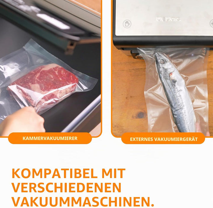 Wevac Profi- Vakumierfolienrolle 20x4500cm Vakuumierbeutel Rolle für Lebensmittel, BPA-frei, Vacuumi